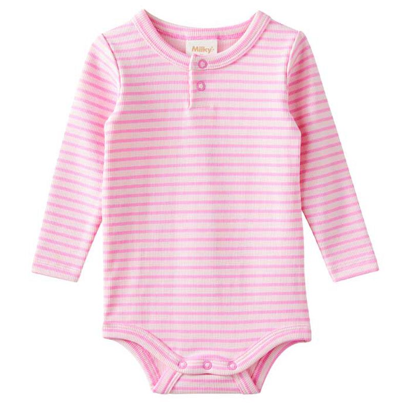 Milky Tickled Pink Stripe Bubbysuit image number 0